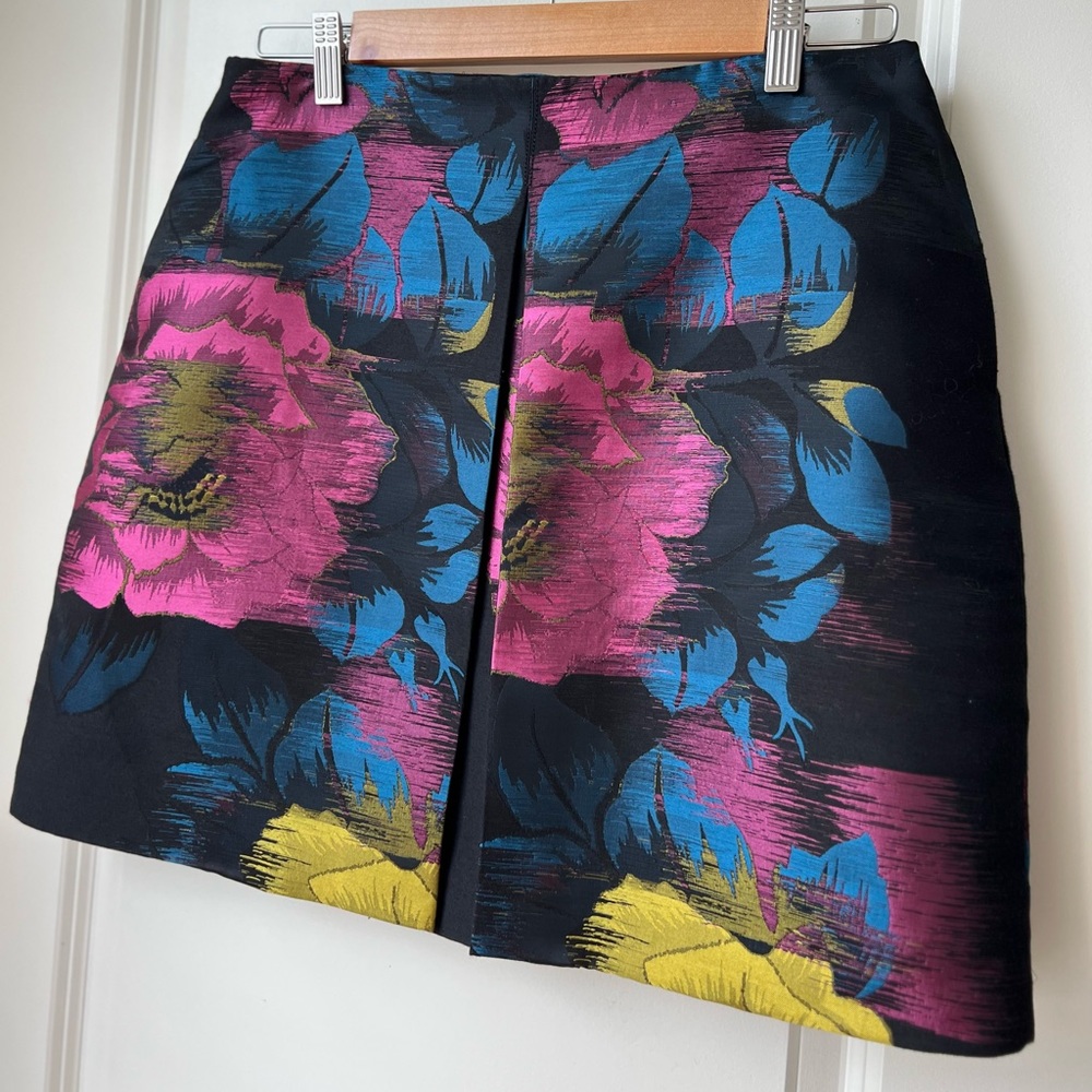 RACHEL Rachel Roy Pleated Floral Print Mini Skirt